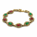 Women's antique-style boho gemstone bracelet with colorful beads and intricate metal details, handcrafted by Republic Mercantile.