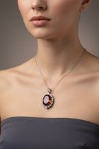Large crystal gemstone pendant from Republic Mercantile, featuring a stunning, faceted gemstone with intricate metalwork.