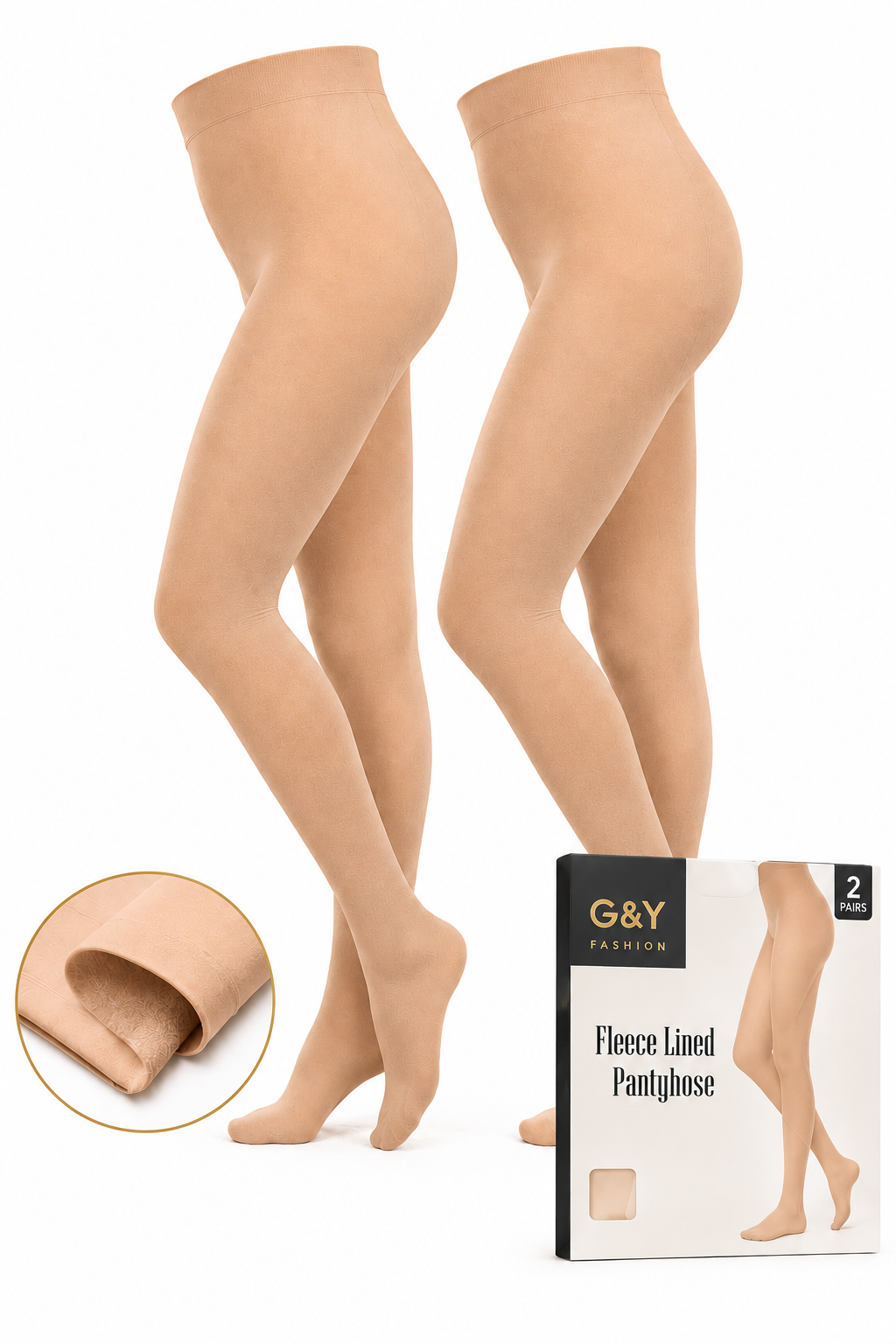 Fleece lined pantyhose by Republic Mercantile, size L, showing soft, cozy fabric with a smooth, stretchy fit on a mannequin.