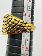 Pair of men's gold tone rings in size 10 from Republic Mercantile, featuring a sleek, polished design for stylish wear.