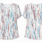 NEW Fantaslook Abstract Print Blouse White Multi XL Short Sleeve FREE Shipping