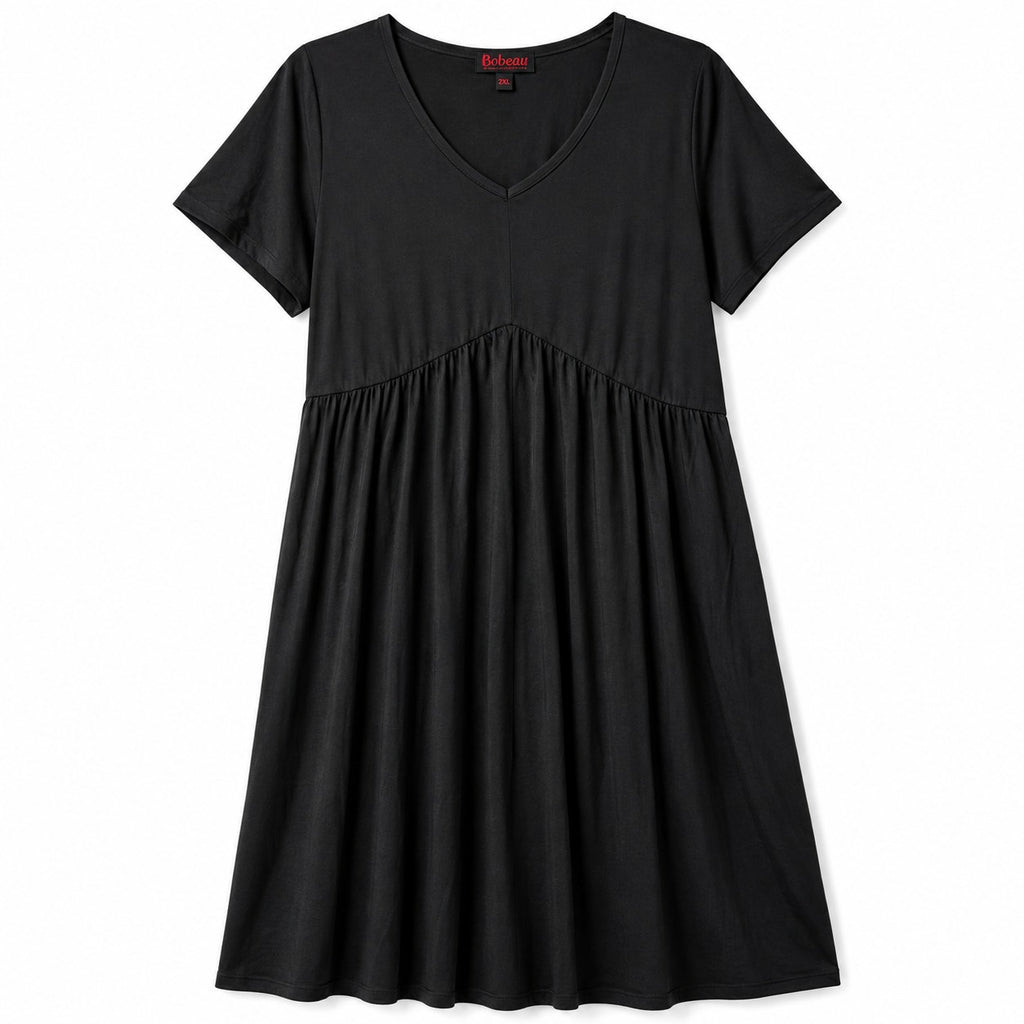 Wellsize Bobeau Black V-Neck Midi Dress 2XL