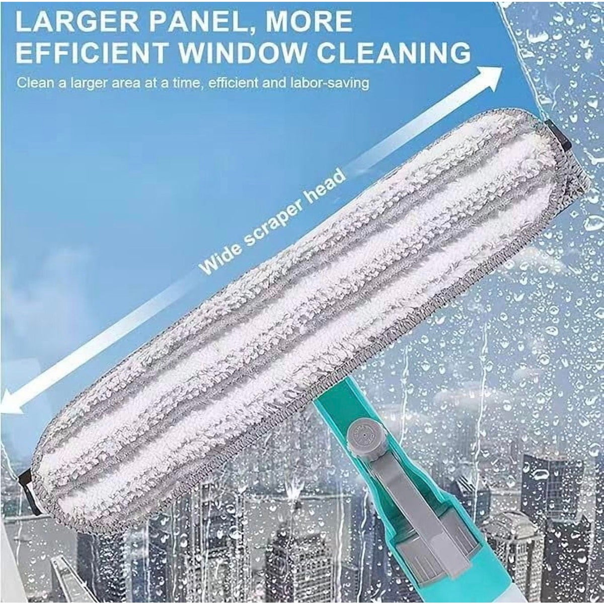 Republic Mercantile professional window squeegee and scrubber cleaning tool with handle for streak-free glass cleaning.