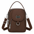 Women's single shoulder bag with multiple pockets and zippers by Jingpin, featuring a stylish design and functional storage.