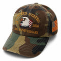 Camo USA ball cap hat celebrating 250th anniversary with Republic Mercantile branding, adjustable strap, and embroidered detail.