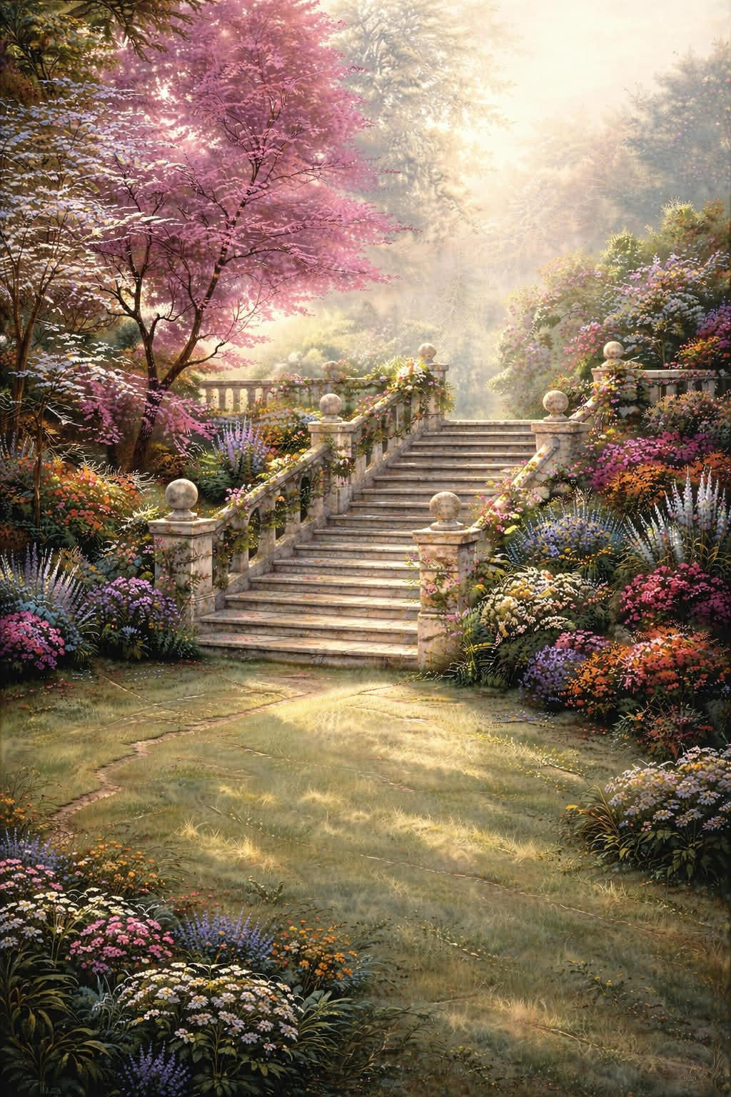 Three luminous garden art prints in 8x10 inch size from Republic Mercantile's Morning Light series, displayed in portfolio folders.