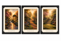 Three 8x10 inch luminous garden art prints from Republic Mercantile's Morning Light series in portfolio folders