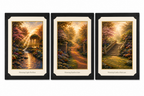 Three 8x10 inch luminous garden art prints from Republic Mercantile's Morning Light series in portfolio folders