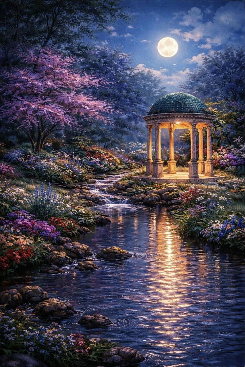 Three luminous moon-themed art prints in 8x10 inch size from the Garden Series, displayed in portfolio folders by Republic Mercantile.