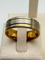 Men's gold and silver toned ring in size 11.5, featuring a sleek, polished design from Republic Mercantile.