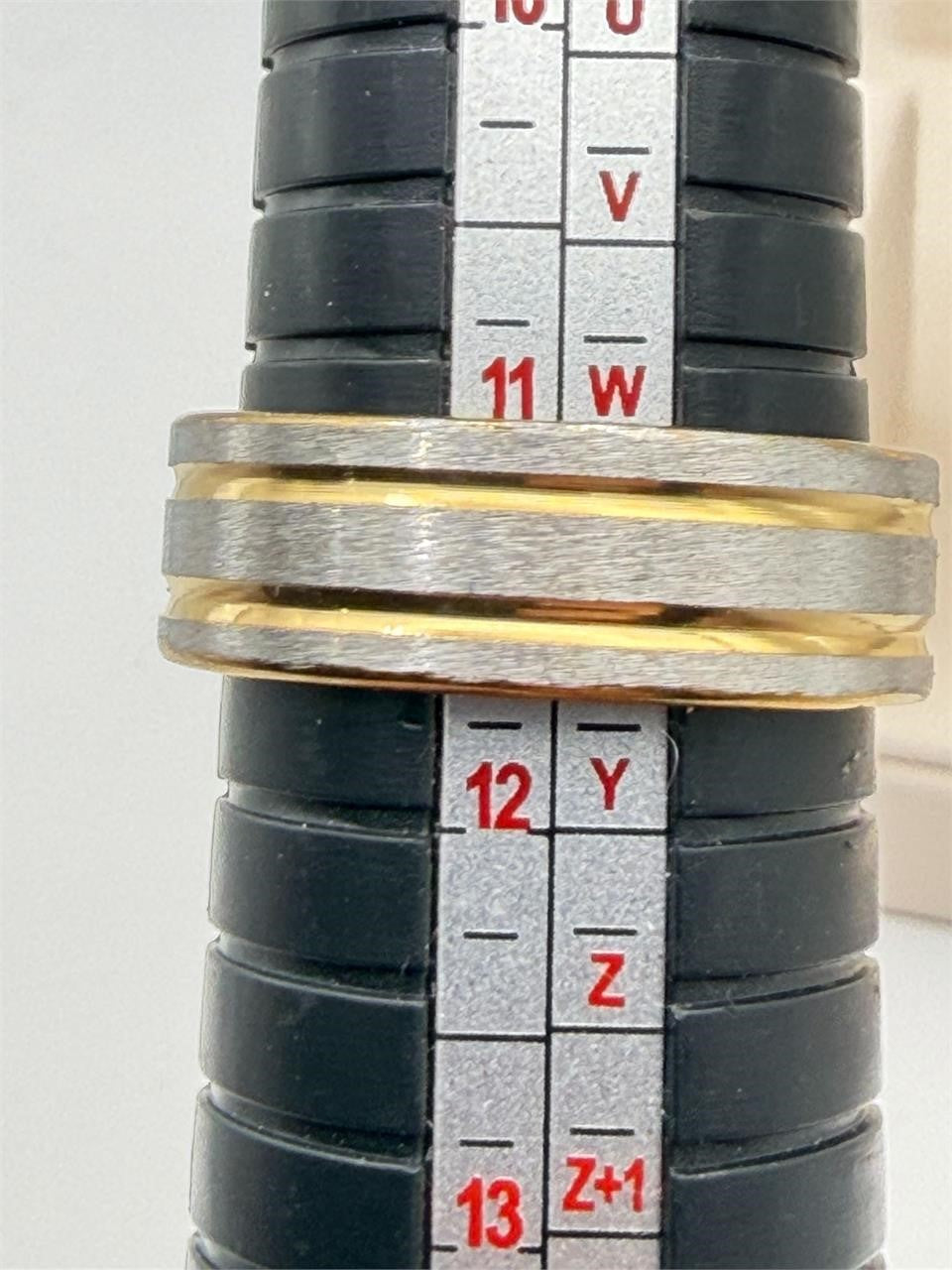 Men's gold and silver toned ring, size 11.5, from Republic Mercantile, showcasing a sleek, stylish jewelry design.