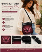 Republic Mercantile crossbody bag with adjustable strap, measuring 7.5" x 9.5", in a stylish and functional design.