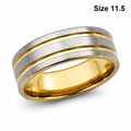 Men's gold and silver toned ring in size 11.5, featuring a sleek band design from Republic Mercantile.
