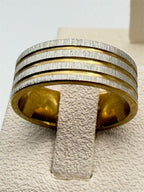 Men's gold and silver toned ring in size 8 by Republic Mercantile, featuring a sleek band design and polished finish.