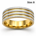 Men's gold and silver toned ring in size 8, stylish jewelry piece by Republic Mercantile featuring a sleek design.