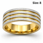 Men's gold and silver toned ring in size 8, stylish jewelry piece by Republic Mercantile featuring a sleek design.