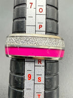 Ladies bi-metal ring in size 8 with silver and gold-tone finishes, stylish jewelry piece from Republic Mercantile.