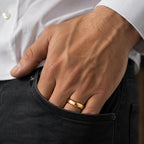 Men's rose gold stainless steel ring in size 12, featuring a sleek, polished design from Republic Mercantile.