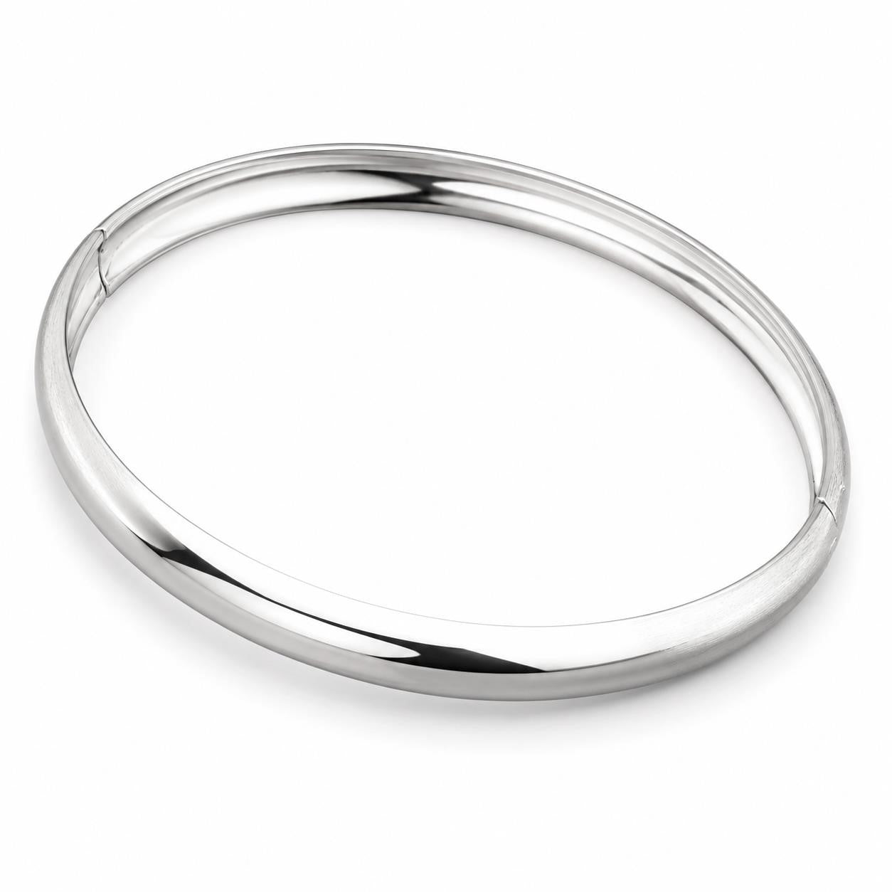 Simple and lite silvery bangle bracelet from Republic Mercantile, featuring a sleek, minimalist design with a smooth finish.