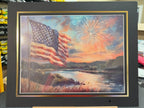 USA map art print on canvas, 12x16 inches with 16x20 mat, in a Republic Mercantile portfolio.