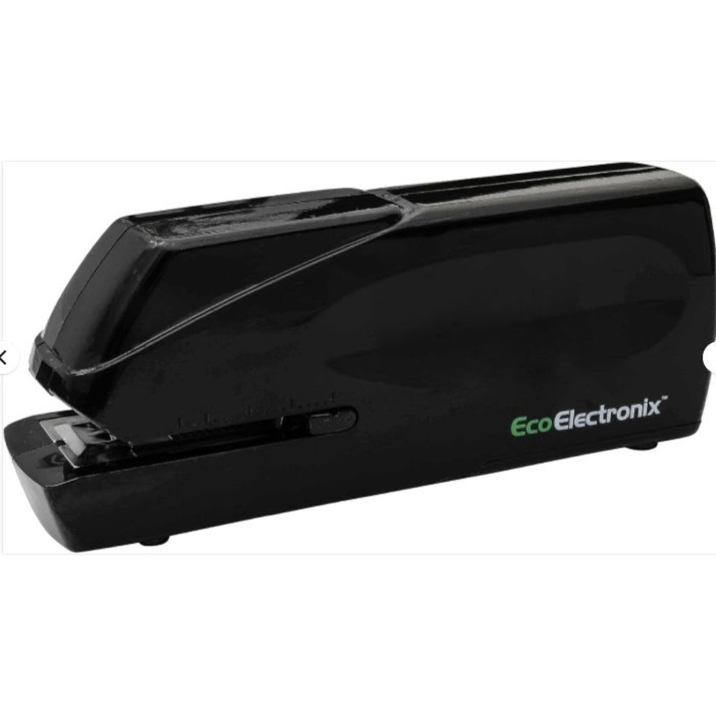 EcoElectronix Automatic Electric Stapler 30-Sheet Jam-Free AC/Battery - BLACK