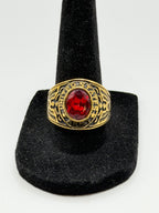 Men's US Army Signet Ring in red, size 10, by Republic Mercantile, featuring military insignia on a polished metal band.