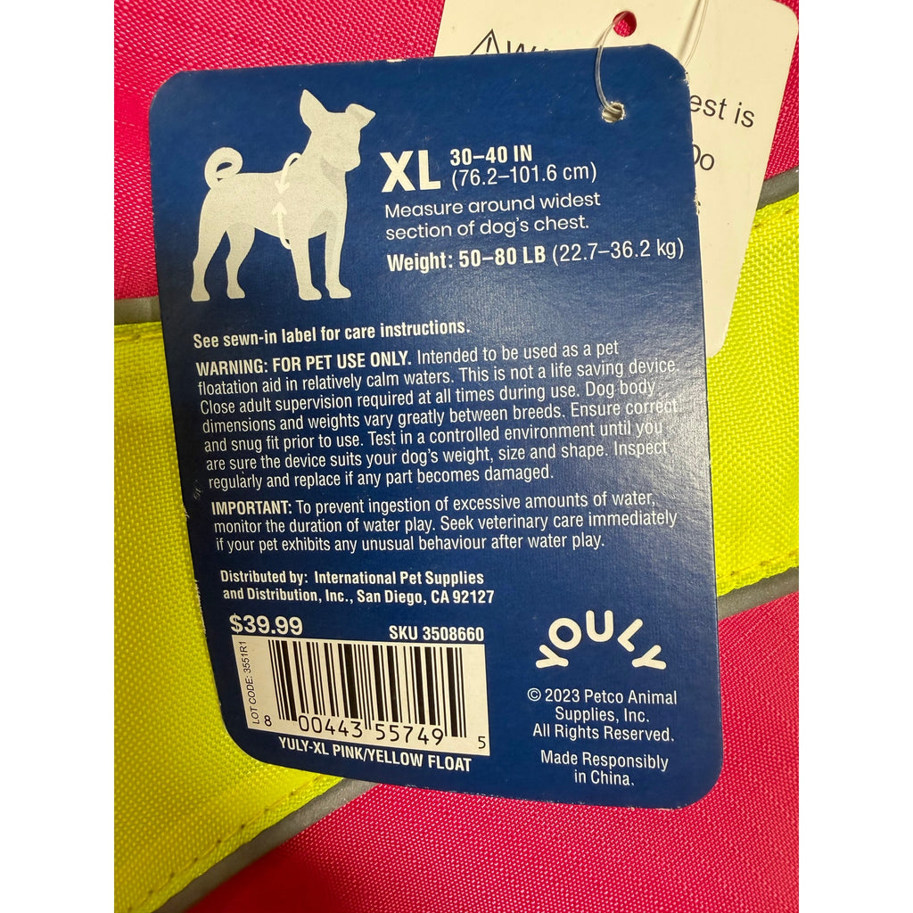 Youly Dog Flotation Vest Size: XL