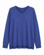 Moshu long sleeve V-neck wool blouse in size L, featuring a fitted silhouette and classic design for casual or office wear.