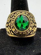Men's US Army Signet Ring in green with size 10 from Republic Mercantile, featuring detailed military emblem engraving.