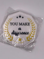 Clear 2.5 inch acrylic award with engraved "You Make a Difference" message from Republic Mercantile, perfect for recognition.
