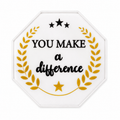 Clear 2.5 inch acrylic award with "You Make a Difference" inscription by Republic Mercantile, showcasing its polished, professional design.
