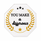 Clear 2.5 inch acrylic award with "You Make a Difference" inscription by Republic Mercantile, showcasing its polished, professional design.