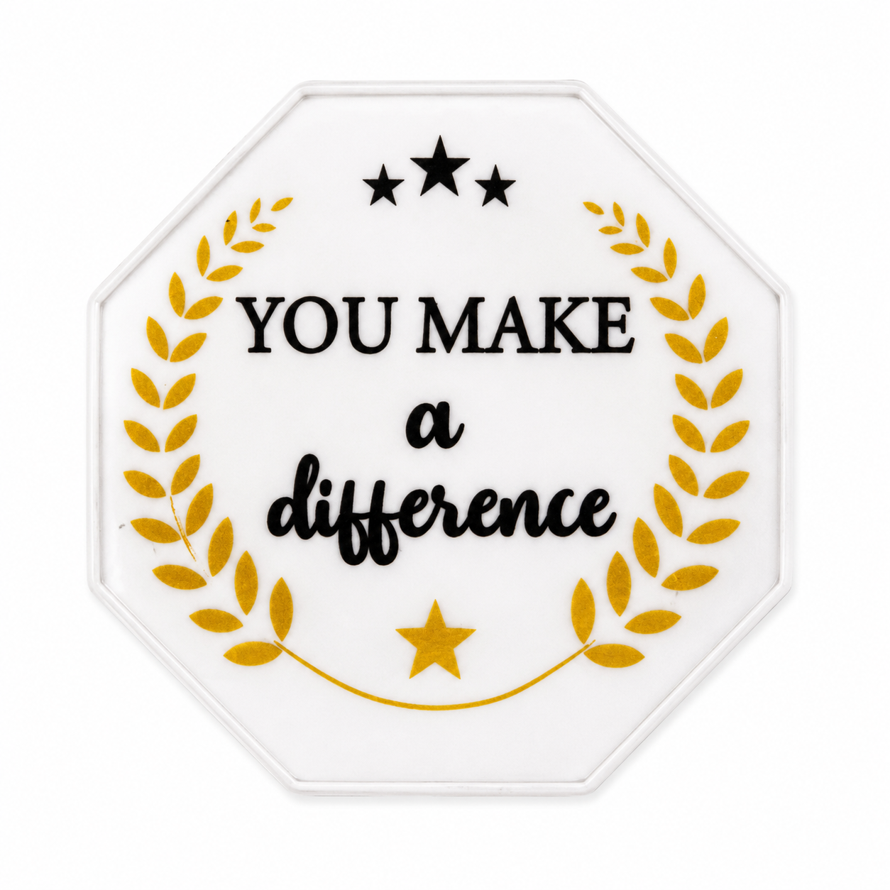 Clear 2.5 inch acrylic award with "You Make a Difference" inscription by Republic Mercantile, showcasing its polished, professional design.