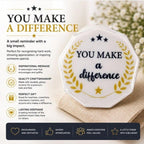 2.5 inch acrylic award with engraved inscription "You Make a Difference" by Republic Mercantile, featuring a clear, polished design.