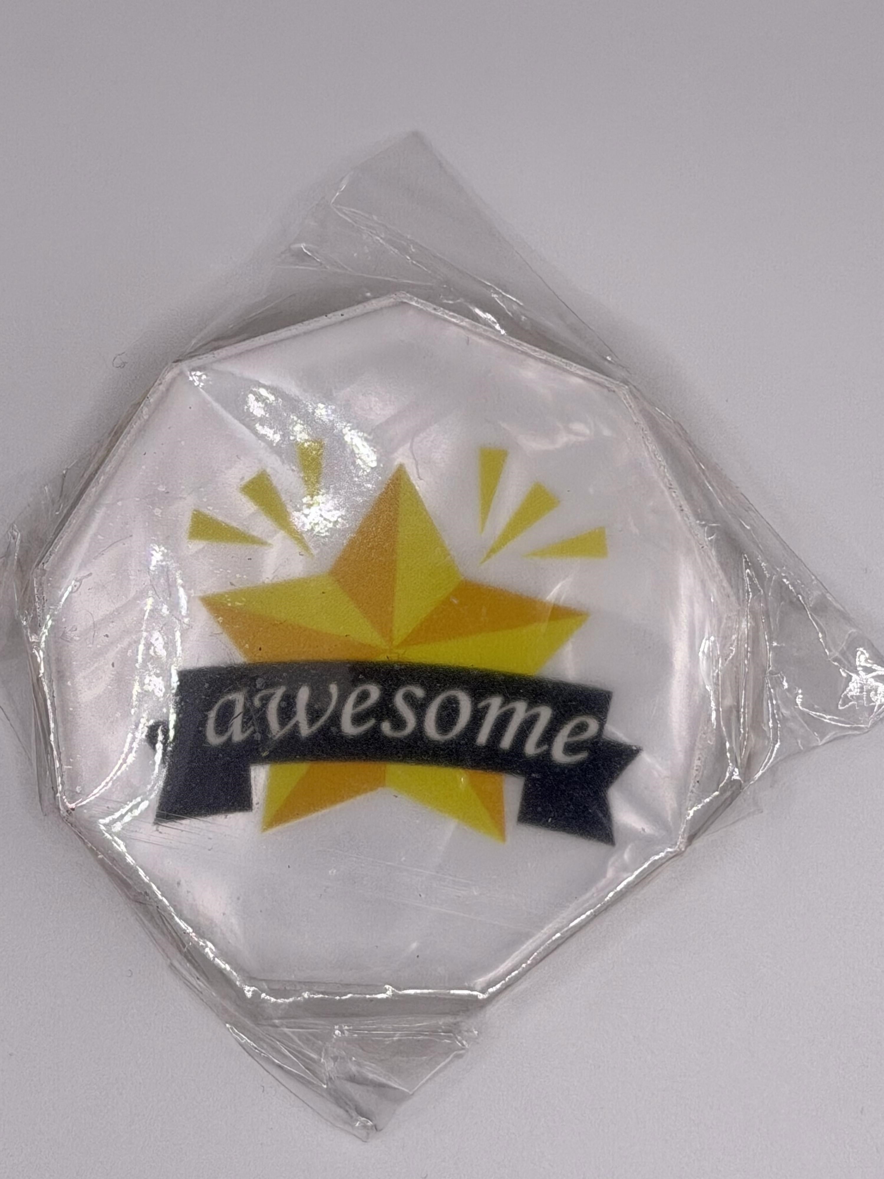 Clear 2.5-inch acrylic award with "Awesome" engraved, featuring a sleek rectangular design by Republic Mercantile.