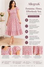 AllegraK floral print midi dress in size XS, featuring a fitted bodice and flowing skirt with vibrant floral patterns.