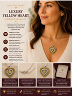 Yellow heart pendant necklace from Republic Mercantile featuring a gold-tone chain and a bright yellow heart charm.