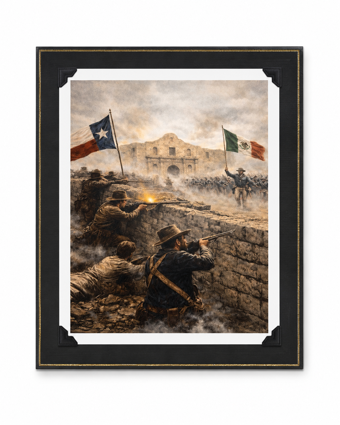8x10 inch art print of The Alamo from the Texas Heritage Series by Republic Mercantile in a matte folder.