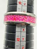 Women's pink and silver band ring in size 11 by Republic Mercantile, featuring a sleek, stylish design with a shiny finish.