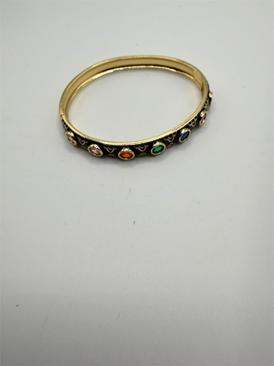 NEW Gold Ladies Bangel Bracelet with Rainbow Gems