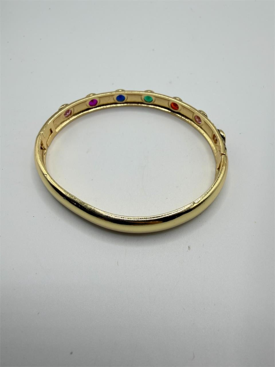 NEW Gold Ladies Bangel Bracelet with Rainbow Gems