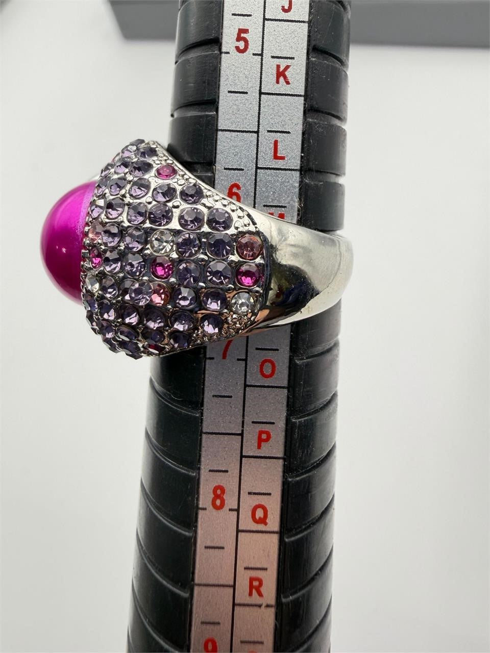 Pink pearl and floral gem dinner ring in size 6.5 with sparkling accents, crafted by Republic Mercantile.