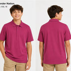 NEW Wonder Nation Boys Performance Polo Shirt Burgundy XXL 18 FREE Shipping