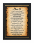 12x16 inch canvas art print of Psalm 91 with decorative lettering, by Republic Mercantile, displayed on a wall.