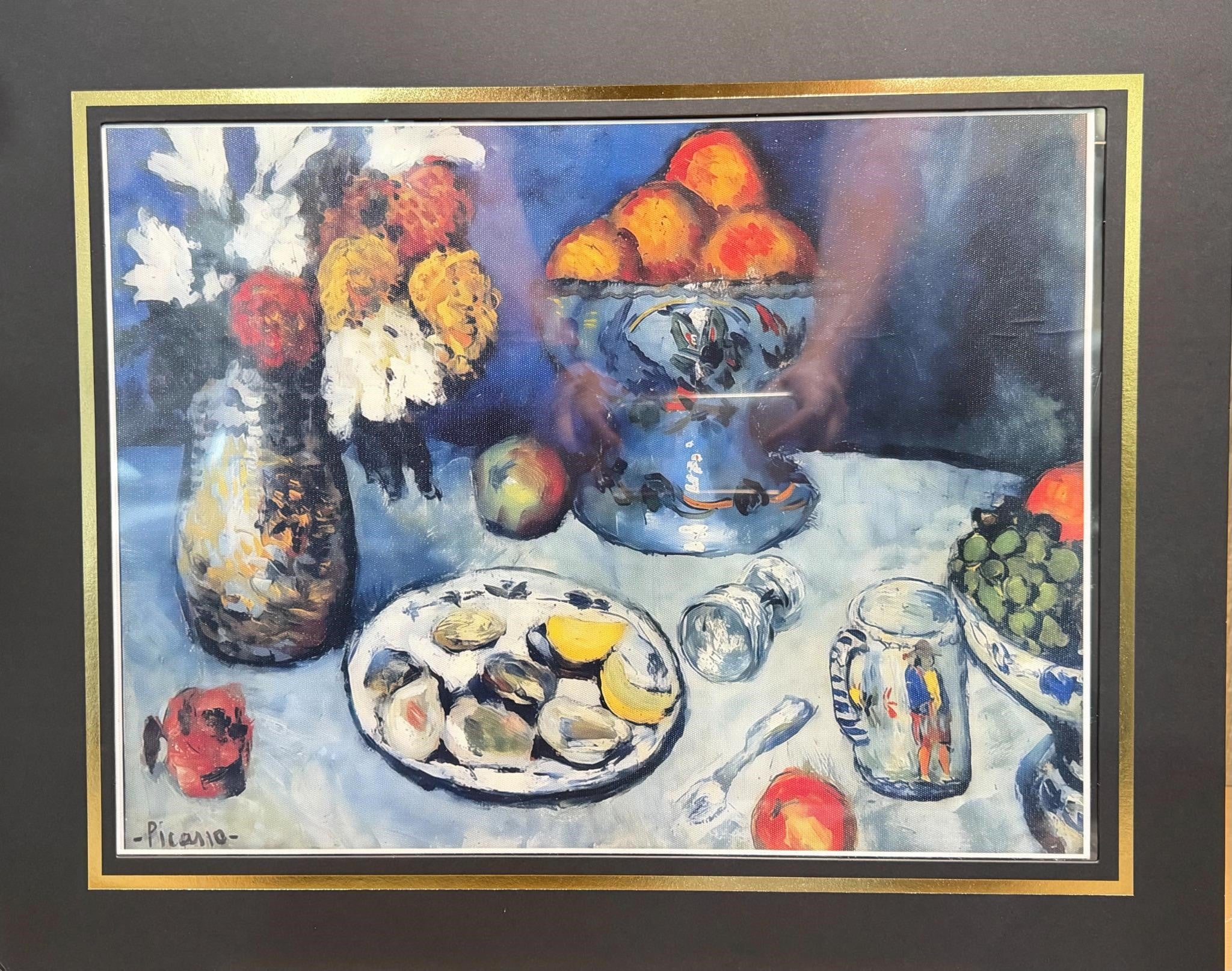 12x16 inch canvas art print of Picasso oysters by Republic Mercantile showing a vibrant, detailed underwater scene.