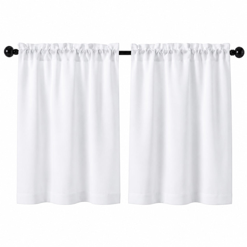 OVZME 30x30 inch White Curtains for Rods