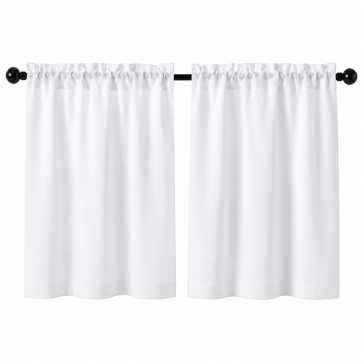 OVZME 30x30 inch White Curtains for Rods