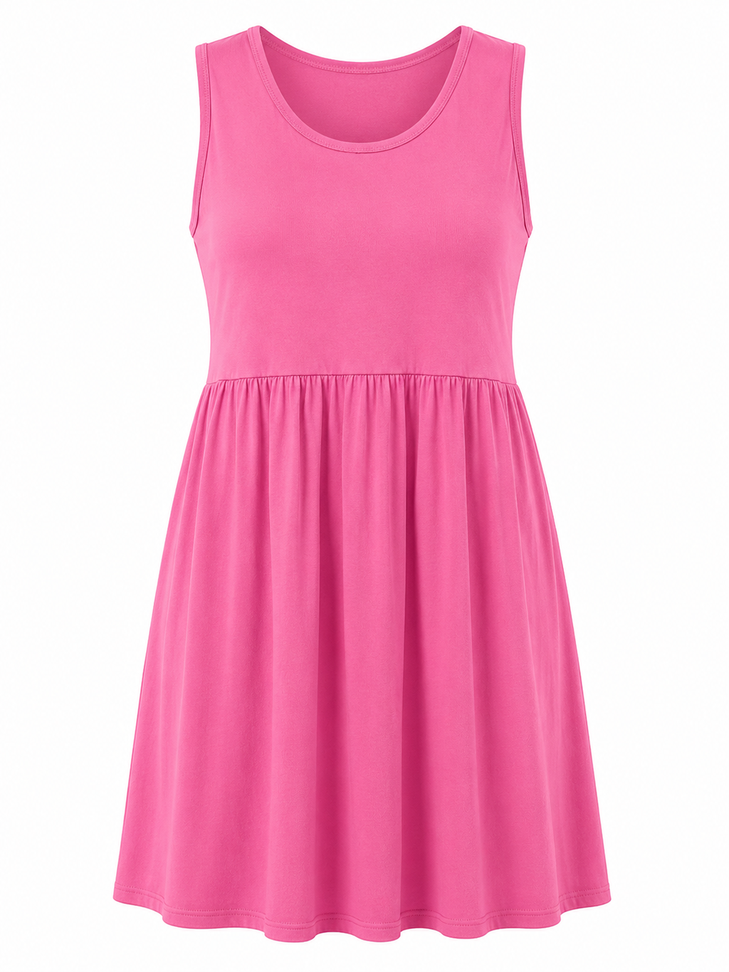 Pink sleeveless ladies dress by Republic Mercantile in size 1X, shown on a hanger with a simple background.