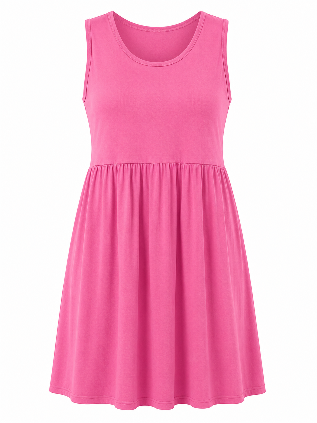 Pink sleeveless ladies dress by Republic Mercantile in size 1X, shown on a hanger with a simple background.
