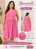 Pink sleeveless ladies dress in size 1X by Republic Mercantile, featuring a flattering fit and simple elegant design.